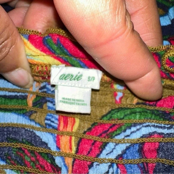 Aerie Strapless‎ Smocked Floral Midi Small Petite Dress - Picture 3 of 11